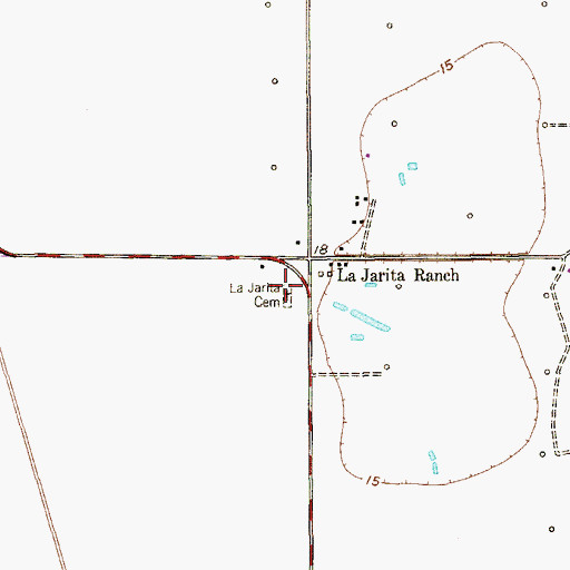 Topographic Map of La Jarita Cemetery, TX
