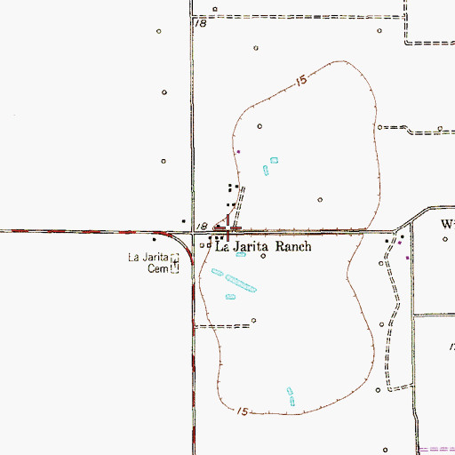 Topographic Map of La Jarita Ranch, TX