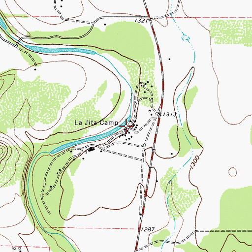 Topographic Map of La Jita Camp, TX
