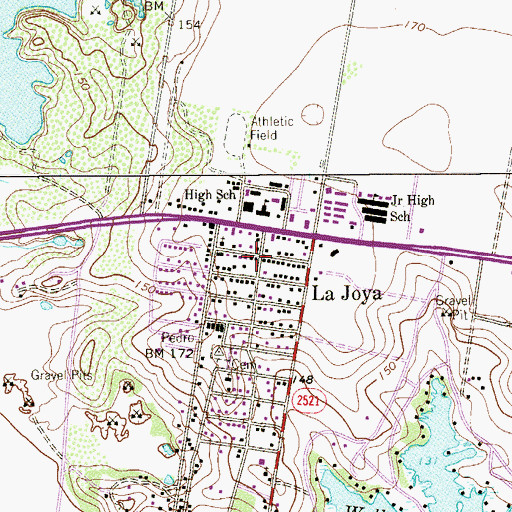 Topographic Map of La Joya, TX