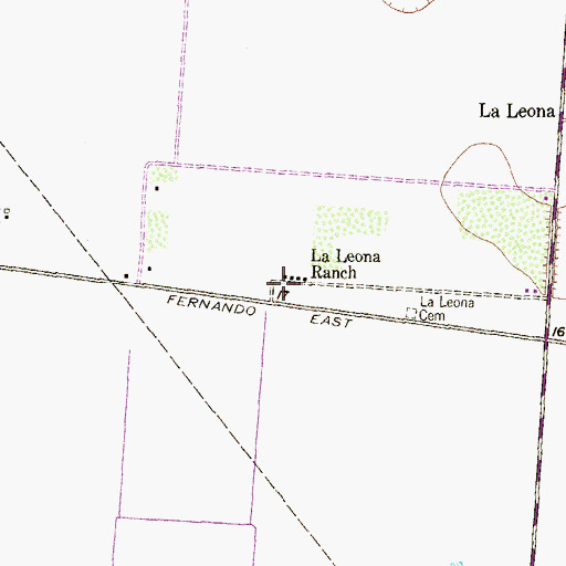 Topographic Map of La Leona Ranch, TX