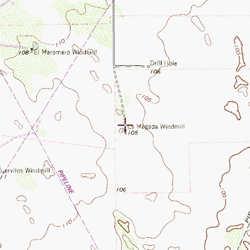 Topographic Map of La Magada Windmill, TX