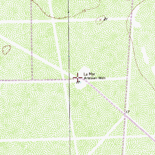 Topographic Map of La Mar Artesian Well, TX