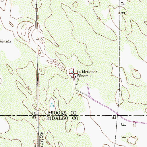 Topographic Map of La Merienda Windmill, TX
