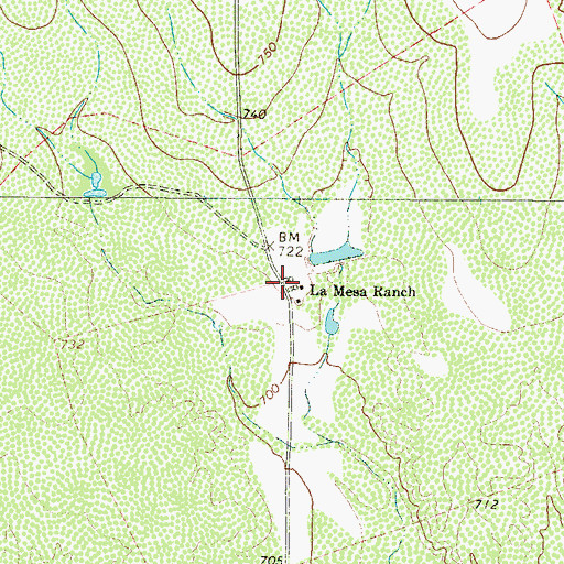 Topographic Map of La Mesa Ranch, TX