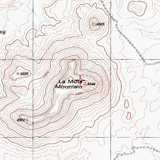 Topographic Map of La Mota Mountain, TX