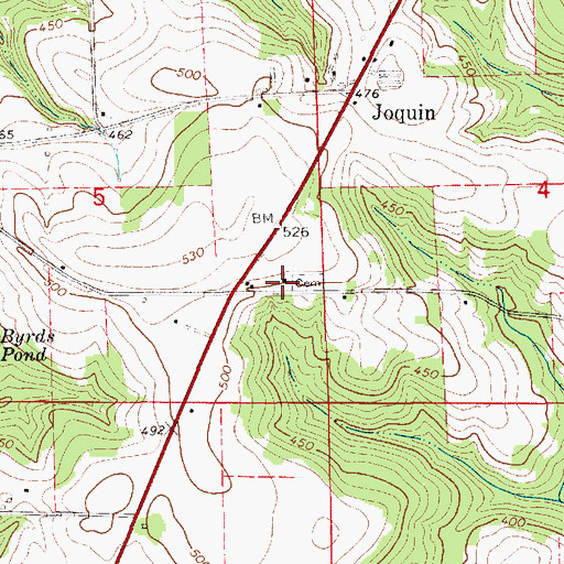 Topographic Map of Joquin Church, AL