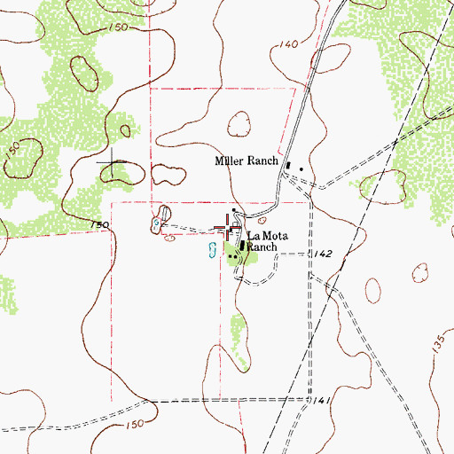 Topographic Map of La Mota Ranch, TX
