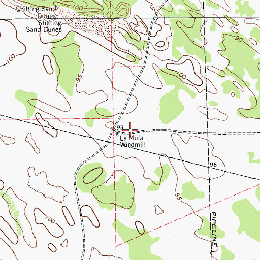 Topographic Map of La Mula Windmill, TX