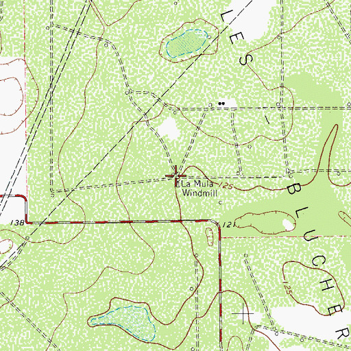 Topographic Map of La Mula Windmill, TX