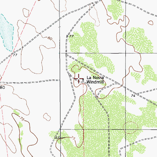 Topographic Map of La Novia Windmill, TX