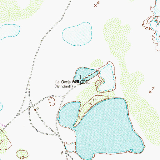 Topographic Map of La Oveja Well, TX