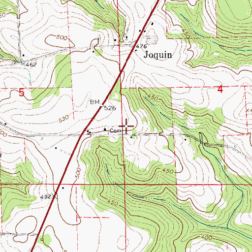 Topographic Map of Joquin School (historical), AL