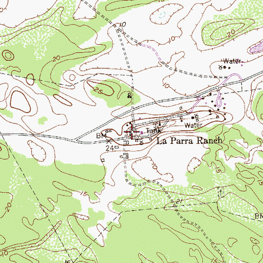 Topographic Map of La Parra Ranch, TX