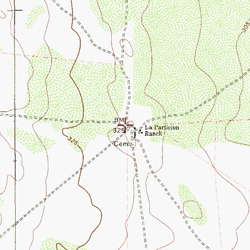 Topographic Map of La Particion Ranch, TX