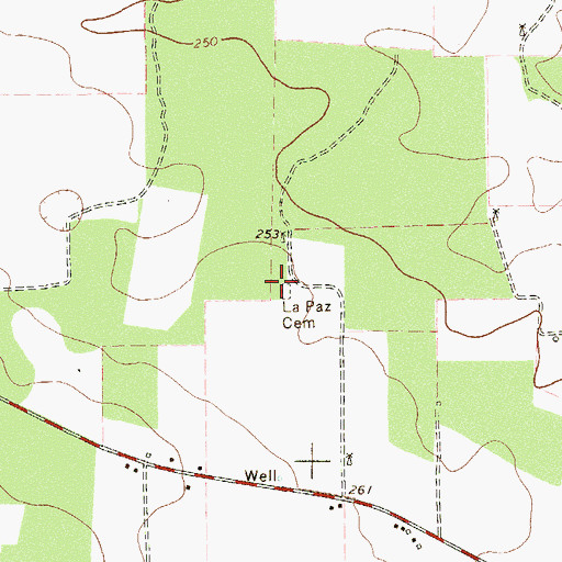 Topographic Map of La Paz Cemetery, TX
