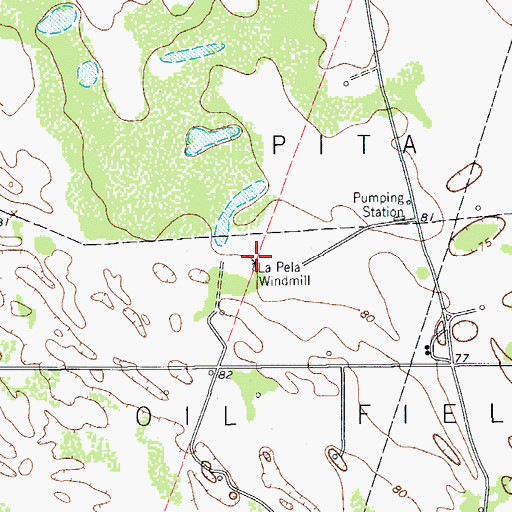 Topographic Map of La Pela Windmill, TX