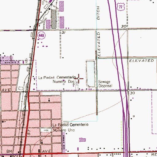 Topographic Map of La Piedad Cementerio Numero Dos, TX