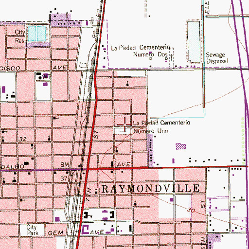 Topographic Map of La Piedad Cementerio Numero Uno, TX