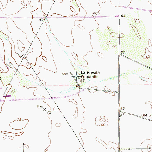 Topographic Map of La Presita Windmill, TX