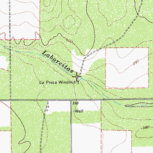 Topographic Map of La Preza Windmill, TX