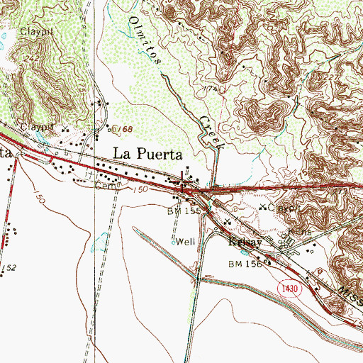 Topographic Map of La Puerta, TX