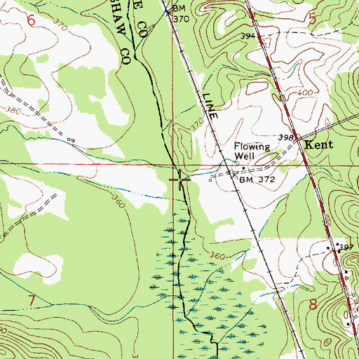 Topographic Map of Kent Bridge (historical), AL