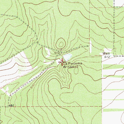 Topographic Map of La Purisma Windmill, TX