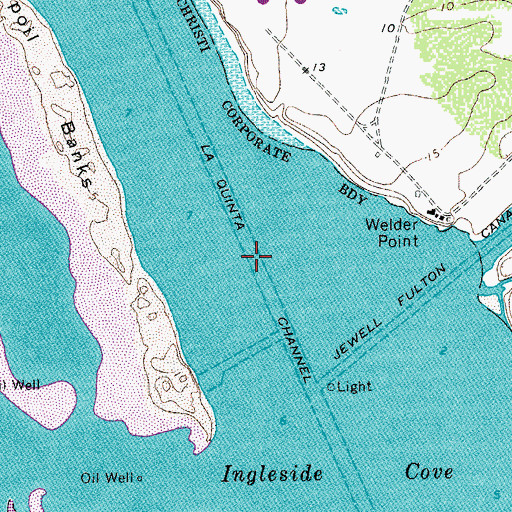 Topographic Map of La Quinta Channel, TX