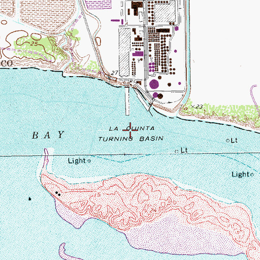 Topographic Map of La Quinta Turning Basin, TX