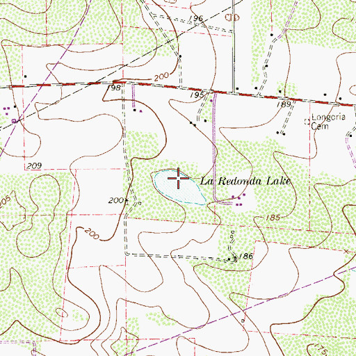 Topographic Map of La Redonda Lake, TX