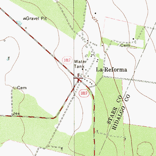 Topographic Map of La Reforma, TX