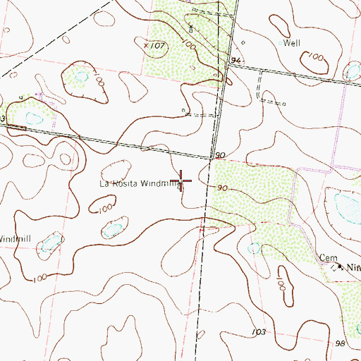Topographic Map of La Rosita Windmill, TX