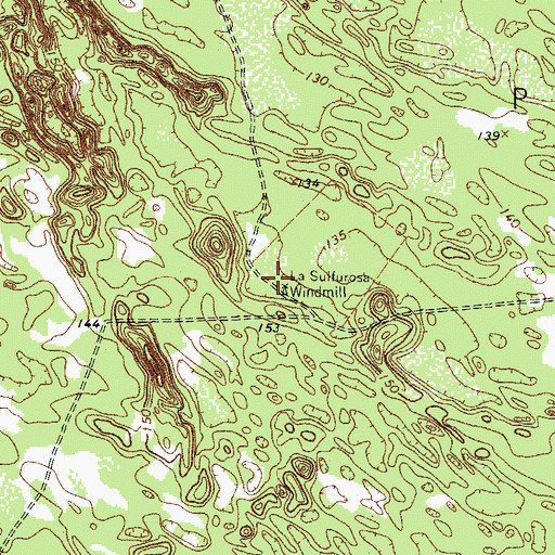 Topographic Map of La Sulfurosa Windmill, TX