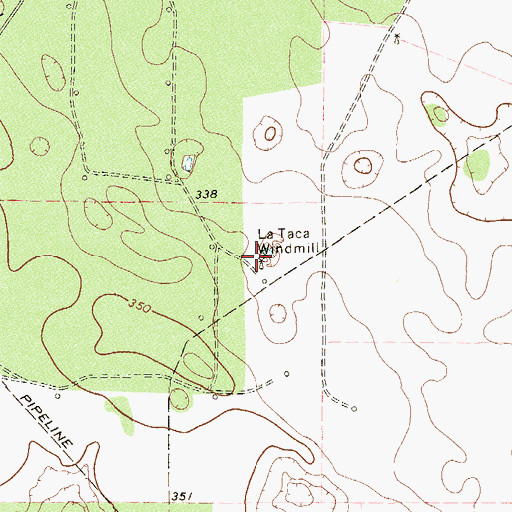 Topographic Map of La Taca Windmill, TX
