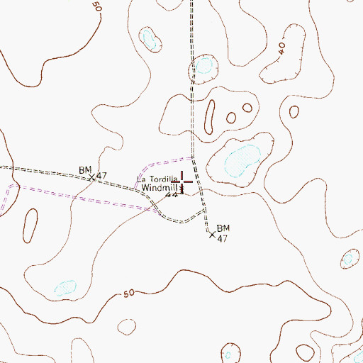 Topographic Map of La Tordilla Windmill, TX