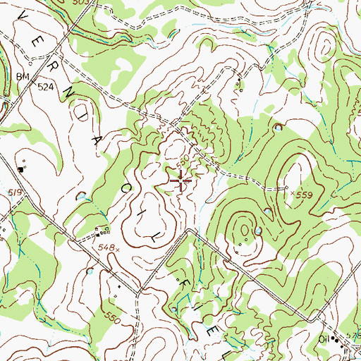 Topographic Map of La Vernia Oil Field, TX