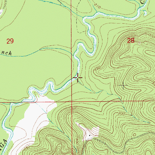 Topographic Map of Longs Bridge (historical), AL