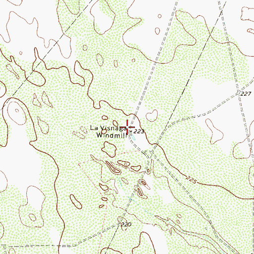 Topographic Map of La Visnaga Windmill, TX