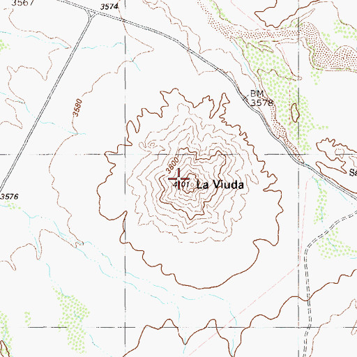 Topographic Map of La Viuda, TX