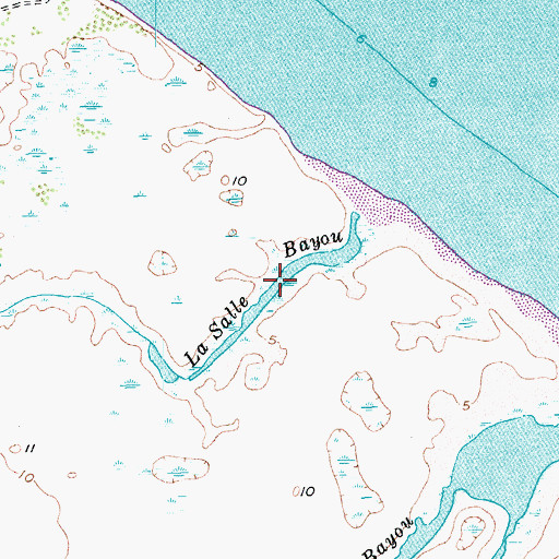 Topographic Map of LaSalle Bayou, TX