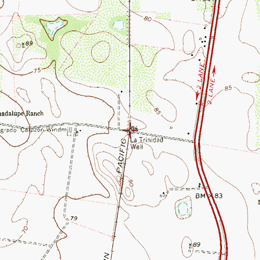 Topographic Map of La Trinidad Well, TX