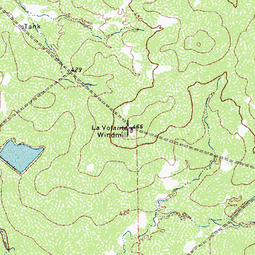 Topographic Map of La Volanta Windmill, TX