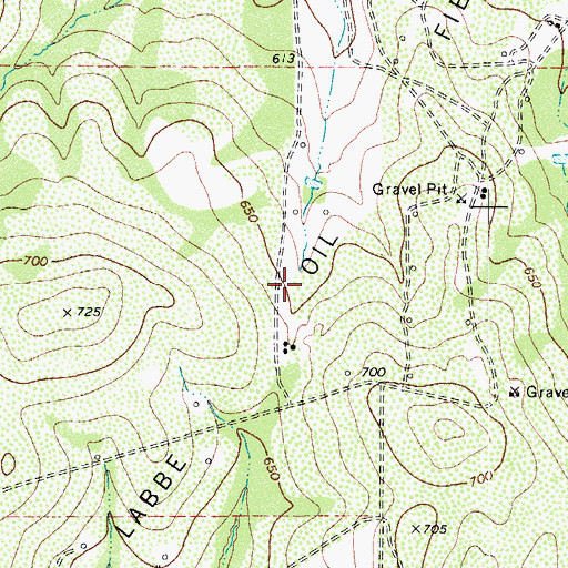 Topographic Map of Labbe Oil Field, TX