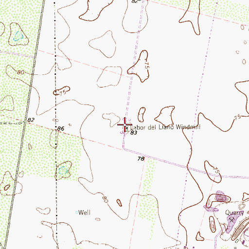 Topographic Map of Labor del Llano Windmill, TX