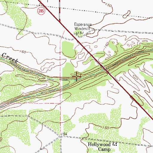 Topographic Map of Laborcitas Creek, TX
