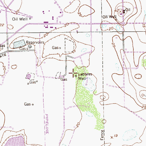 Topographic Map of Labores Well, TX