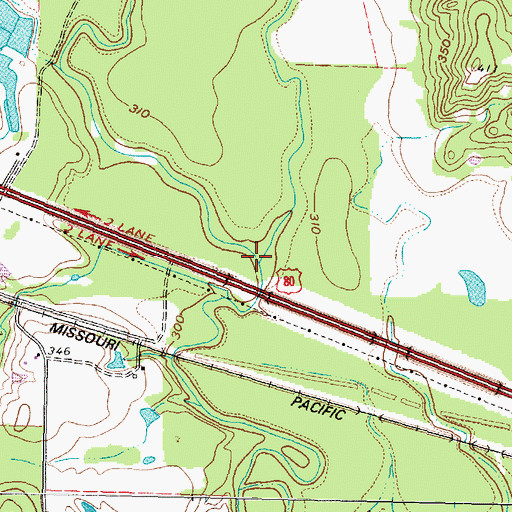 Topographic Map of Lacey Branch, TX