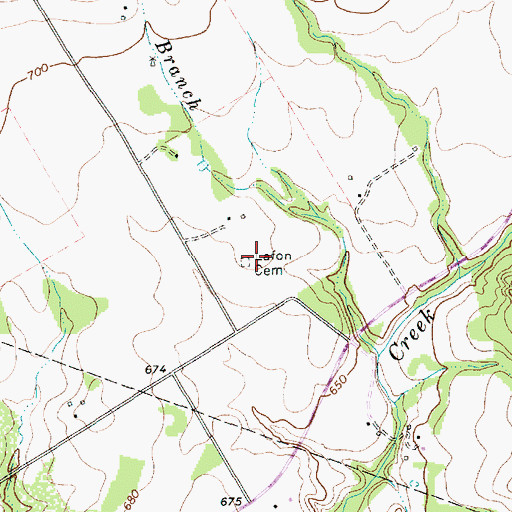 Topographic Map of Lafon Cemetery, TX