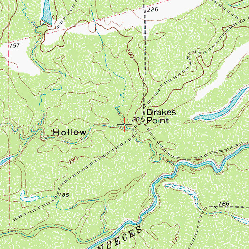 Topographic Map of Lagrand Hollow, TX